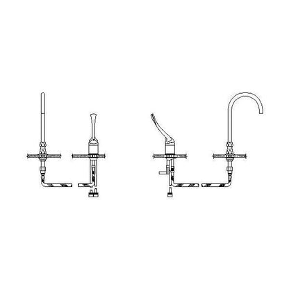 DELTA® Commercial, 1 gpm Flow Rate, 4 to 16 in Center, Polished Chrome, 1 Handles, Import, TECK®