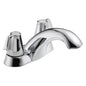 DELTA® 2500LF Classic Centerset Lavatory Faucet, Polished Chrome, 2 Handles, 1.2 gpm Flow Rate