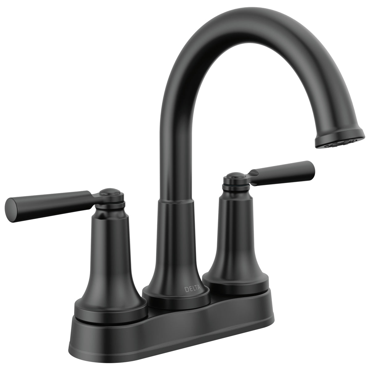 DELTA® 2535-BLTP-DST SAYLOR™ Centerset Bathroom Faucets, Matte Black, 2 Handles, Metal Pop-Up Drain, 1.2 gpm Flow Rate