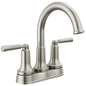 DELTA® 2535-SSTP-DST SAYLOR™ Centerset Bathroom Faucets, Stainless, 2 Handles, Metal Pop-Up Drain, 1.2 gpm Flow Rate