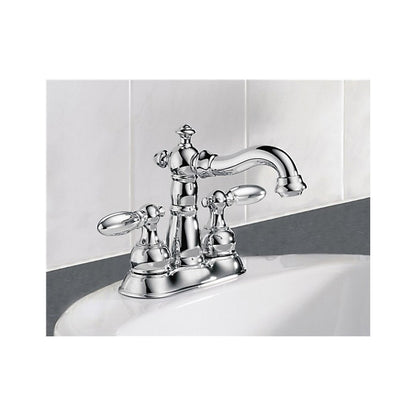 DELTA® Victorian® Centerset Lavatory Faucet, 2 Handles, Metal Pop-Up Drain, 1.2 gpm Flow Rate