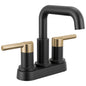 DELTA® 25849LF-GZ Nicoli™ Two Handle Bathroom Faucet, Champagne Bronze/Matte Black, 2 Handles, Push Pop-Up Drain, 1.2 gpm Flow Rate