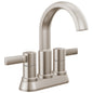 DELTA® 25855LF-SP Albion™ Two Handle Bathroom Faucet, Spotshield Brushed Nickel, 2 Handles, Push Pop-Up Drain, 1.2 gpm Flow Rate