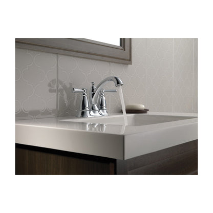 DELTA® Tract-Pack™ Linden™ Centerset Lavatory Faucet, 2593, 2 Handles, 50/50 Pop-Up Drain, 1.2 gpm Flow Rate