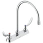 Commercial 26C3924-R7 Sink Faucet, 1.5 gpm, 8 in Center, Gooseneck Spout, Chrome Plated, 2 Handles, Side Spray(Y/N): No, Import, Commercial