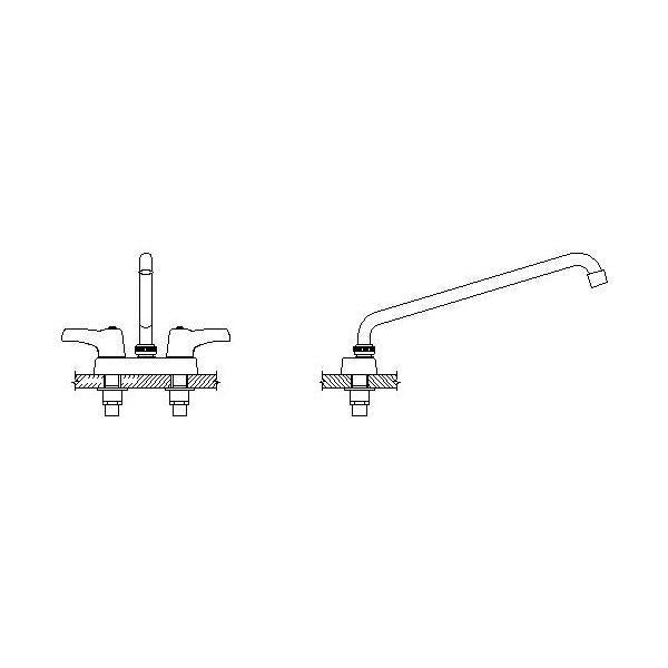 DELTA® 27C4243 TECK® Heavy Duty Lavatory Sink Faucet, DELTA® TECK® Heavy Duty Lavatory Sink Faucet, Polished Chrome, 2 Handles, 1.5 gpm Flow Rate