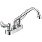 DELTA® 27C4244 TECK® Heavy Duty Lavatory Sink Faucet, DELTA® TECK® Heavy Duty Lavatory Sink Faucet, Polished Chrome, 2 Handles, 1.5 gpm Flow Rate