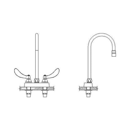TECK Heavy Duty Lavatory Sink Faucet, NPSM, Deck, 6.7 in