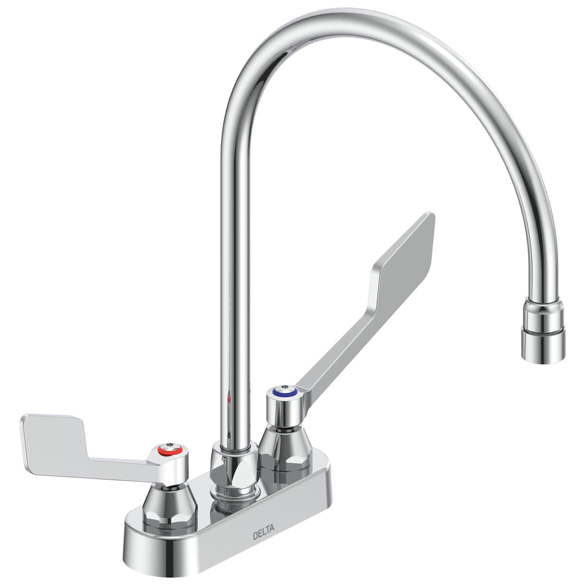 DELTA® 27C4925 TECK® Heavy Duty Lavatory Sink Faucet, DELTA® TECK® Heavy Duty Lavatory Sink Faucet, Polished Chrome, 2 Handles, 1.5 gpm Flow Rate