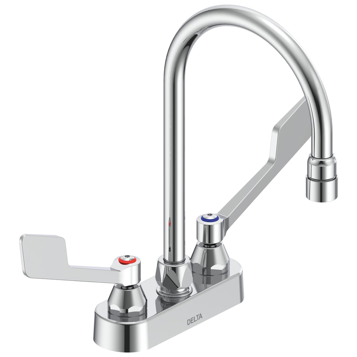 DELTA® 27C4925 TECK® Heavy Duty Lavatory Sink Faucet, DELTA® TECK® Heavy Duty Lavatory Sink Faucet, Polished Chrome, 2 Handles, 1.5 gpm Flow Rate