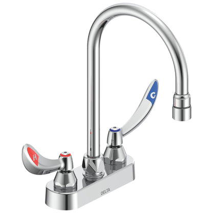 DELTA® 27C4934 TECK® Heavy Duty Lavatory Sink Faucet, DELTA® TECK® Heavy Duty Lavatory Sink Faucet, Polished Chrome, 2 Handles, 1.5 gpm Flow Rate