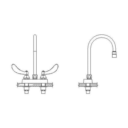 DELTA® 27C4934 TECK® Heavy Duty Lavatory Sink Faucet, DELTA® TECK® Heavy Duty Lavatory Sink Faucet, Polished Chrome, 2 Handles, 1.5 gpm Flow Rate