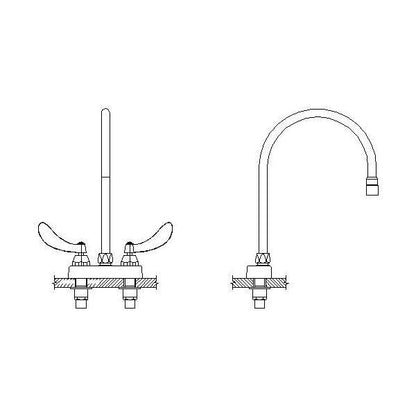 DELTA® 27C4934 TECK® Heavy Duty Lavatory Sink Faucet, DELTA® TECK® Heavy Duty Lavatory Sink Faucet, Polished Chrome, 2 Handles, 1.5 gpm Flow Rate