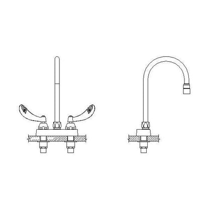 DELTA® 27C495 TECK® Heavy Duty Lavatory Sink Faucet, DELTA® TECK® Heavy Duty Lavatory Sink Faucet, Polished Chrome, 2 Handles, 0.5 gpm Flow Rate