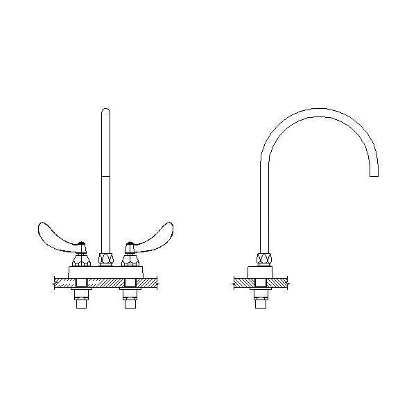 DELTA® 27C4974-R TECK® Heavy Duty Lavatory Sink Faucet, DELTA® TECK® Heavy Duty Lavatory Sink Faucet, Polished Chrome, 2 Handles, 1 gpm Flow Rate