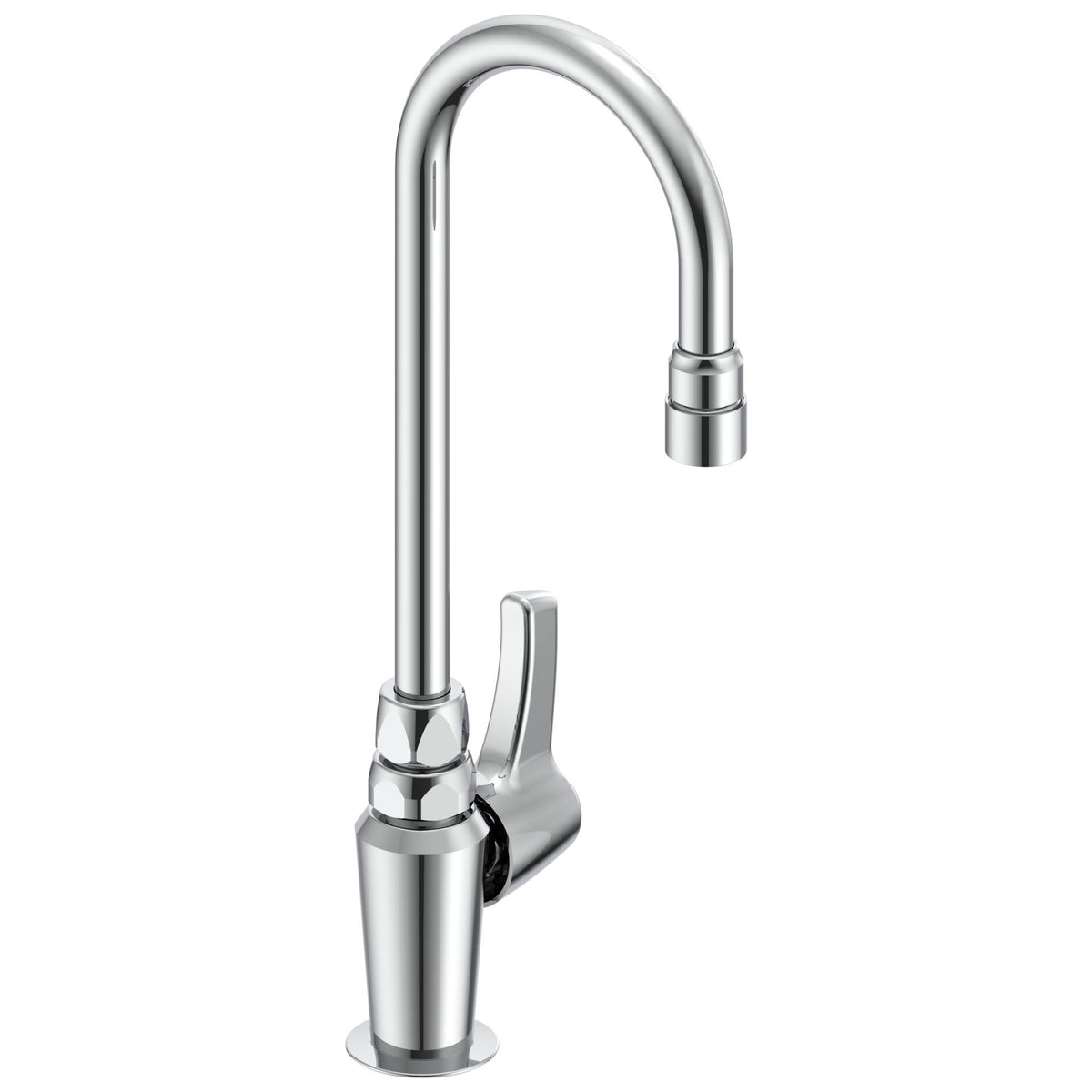 Commercial 27C643 Sink Faucet, 1.5 gpm, Gooseneck Spout, Chrome Plated, 1 Handle, Side Spray(Y/N): No, Import