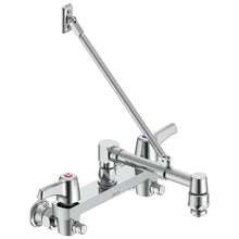 Commercial 28C2363 28T Service Sink Faucet With Integral Check Stop, Wall Mount, 2 Handles, 8 in Center, 4 gpm Flow Rate, Polished Chrome
