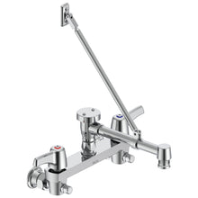 Commercial 28C2383 Service Sink Faucet With Integral Check Stop, Wall Mount, 2 Handles, 8 in Center, 5.5 gpm Flow Rate, Polished Chrome