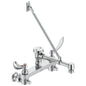 Commercial 28C2384 Service Sink Faucet With Integral Check Stop, Wall Mount, 2 Handles, 8 in Center, 5 gpm Flow Rate, Polished Chrome