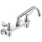 Commercial 28C4224 Sink Faucet, Commercial, 1.5 gpm Flow Rate, 8 in Center, Swivel Spout, Polished Chrome, 2 Handles, Import