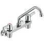 Commercial 28C4243 Sink Faucet, Wall Mount, 2 Handles, 8 in Center, 1.5 gpm Flow Rate, Polished Chrome