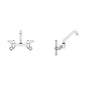 Commercial 28C4243-AC Sink Faucet, Commercial, 1.5 gpm Flow Rate, 8 in Center, Swivel Spout, Polished Chrome, 2 Handles, Import