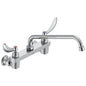 Commercial 28C4434 Sink Faucet, Wall Mount, 2 Handles, 11 in Center, 1.5 gpm Flow Rate, Polished Chrome
