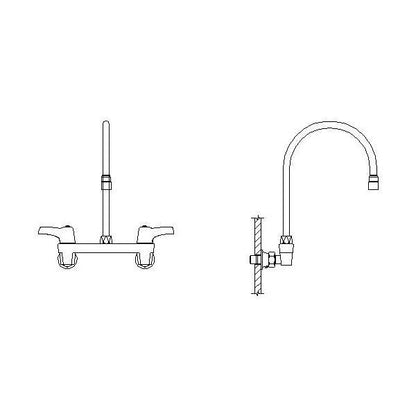 28C - Sink Faucet - 7.24" - Wall Mount