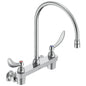Commercial 28C4934-R7 Sink Faucet, Commercial, 1.5 gpm Flow Rate, 8 in Center, Swivel Spout, Polished Chrome, 2 Handles, Import