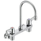 Commercial 28C4943 Sink Faucet, Wall Mount, 2 Handles, 8 in Center, 1.5 gpm Flow Rate, Polished Chrome