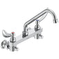 Commercial 28C6224 Sink Faucet, Commercial, 1.5 gpm Flow Rate, 8 in Center, Swivel Spout, Polished Chrome, 2 Handles, Import