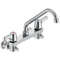 Commercial 28C6233 Sink Faucet, Commercial, 1.5 gpm Flow Rate, 8 in Center, Swivel Spout, Polished Chrome, 2 Handles, Import