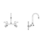 Commercial 28C6933-AC Sink Faucet, Commercial, 1.5 gpm Flow Rate, 8 in Center, Swivel Spout, Polished Chrome, 2 Handles, Import