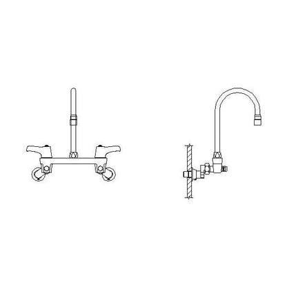 28C - Sink Faucet - 7.36" - Wall Mount