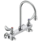 Commercial 28C6944 Sink Faucet, Commercial, 1.5 gpm Flow Rate, 8 in Center, Swivel Spout, Polished Chrome, 2 Handles, Import