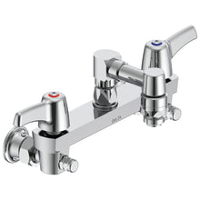 Commercial 28C8063 Service Sink Faucet With Integral Check Stop, Wall Mount, 2 Handles, 8 in Center, 5 gpm Flow Rate, Rough Chrome