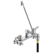 Commercial 28C8173 28T Service Sink Faucet With Integral Check Stop, Wall Mount, 2 Handles, 8 in Center, 1 gpm Flow Rate, Rough Chrome