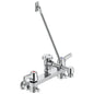 Commercial 28C8183 28T Service Sink Faucet With Integral Check Stop, Wall Mount, 2 Handles, 8 in Center, 4 gpm Flow Rate, Rough Chrome
