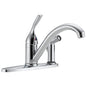DELTA® 300-DST Classic Kitchen Faucet, 1.8 gpm Flow Rate, 8 in Center, Swivel Spout, Polished Chrome, 1 Handles