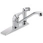 DELTA® 300LF-WF Classic Kitchen Faucet, 1.8 gpm Flow Rate, 8 in Center, Swivel Spout, Polished Chrome, 1 Handles, Domestic