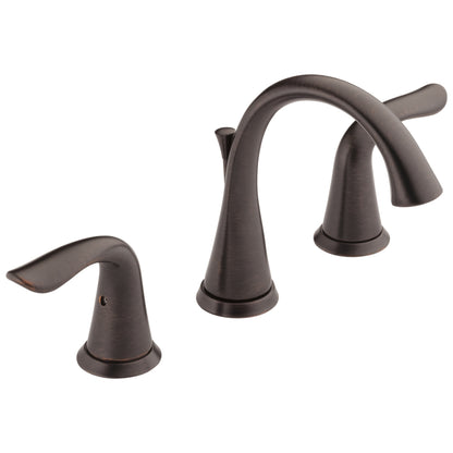 DELTA® Lahara® Widespread Lavatory Faucet, Commercial, 1.5 gpm Flow Rate, 3-5/8 in H Spout, 4 to 16 in Center, 2 Handles, Pop-Up Drain