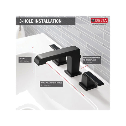 Ara - Widespread Bathroom Faucet - 4 to 16" Center - 1.5 GPM