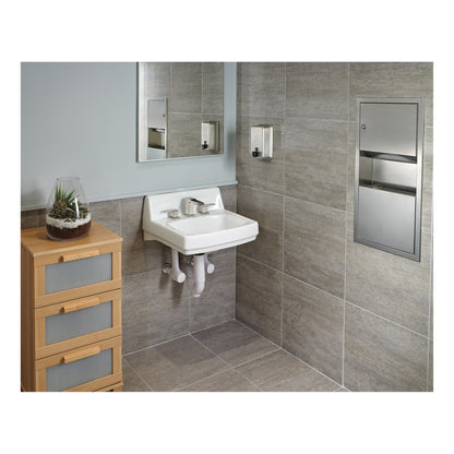 DELTA® Ara® Widespread Lavatory Faucet, Commercial, 1.5 gpm Flow Rate, 4-1/2 in H Spout, 4 to 16 in Center, 2 Handles, Pop-Up Drain, Domestic