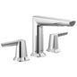 DELTA® 3571-PR-MPU-DST Galeon™ Widespread Bathroom Faucet, Commercial/Residential, 1.2 gpm Flow Rate, 4-15/16 in H Spout, 4 to 16 in Center, Lumicoat™ Polished Chrome, 2 Handles, Metal Push Pop-Up Drain