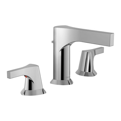 DELTA® Zura™, 1.2 gpm Flow Rate, 4-7/16 in H Spout, 4 to 16 in Center, 2 Handles, Metal Pop-Up Drain, Domestic