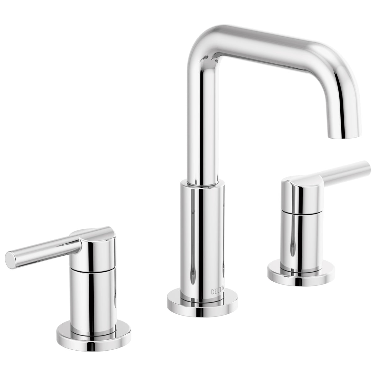 DELTA® 35849LF Nicoli™ Widespread Bathroom Faucet, 1.2 gpm Flow Rate, 5-7/8 in H Spout, 6 to 16 in Center, Chrome, 2 Handles, Pop-Up Drain, Import