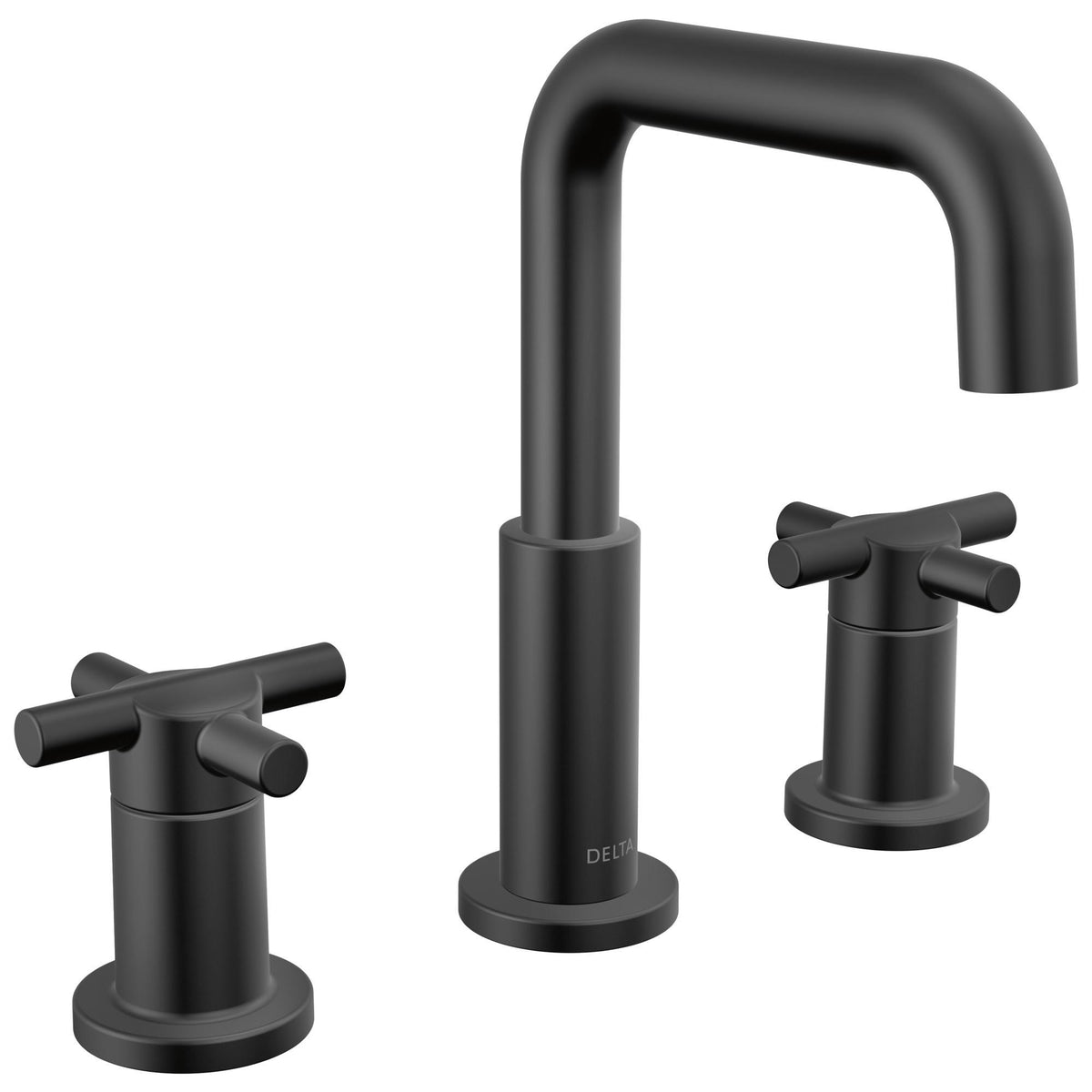 DELTA® 35894LF-BL Nicoli™ Widespread Bathroom Faucet, 1.2 gpm Flow Rate, 5-13/16 in H Spout, 6 to 16 in Center, Matte Black, 2 Handles, Pop-Up Drain, Import