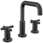 DELTA® 35894LF-BL Nicoli™ Widespread Bathroom Faucet, 1.2 gpm Flow Rate, 5-13/16 in H Spout, 6 to 16 in Center, Matte Black, 2 Handles, Pop-Up Drain, Import