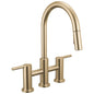 Nicoli - Soft Touch Bridge Kitchen Faucet - Champagne Bronze
