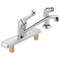 DELTA® 420LF Classic Kitchen Faucet, 1.8 gpm Flow Rate, 8 in Center, Swivel Spout, Polished Chrome, 1 Handles, Domestic